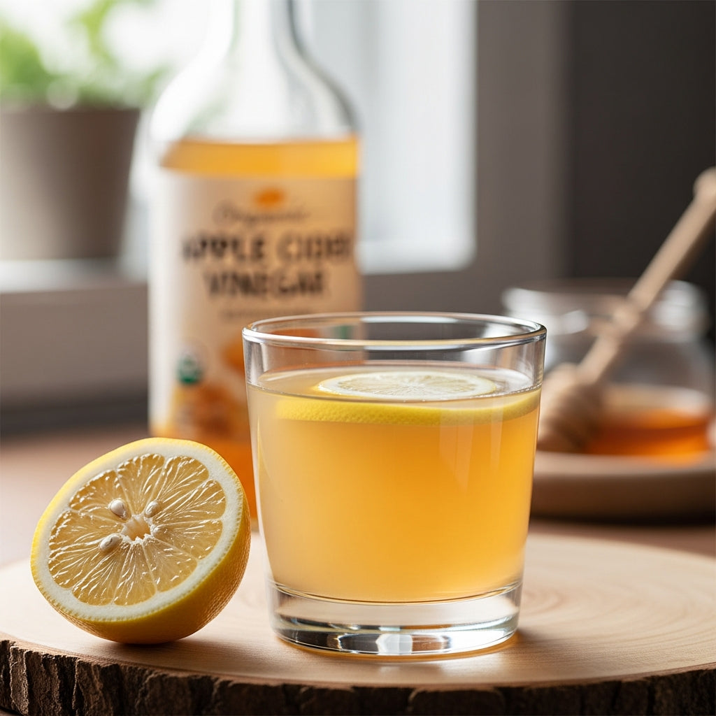 Elma Sirkesi ve Limonlu Detoks Sabah İçeceği